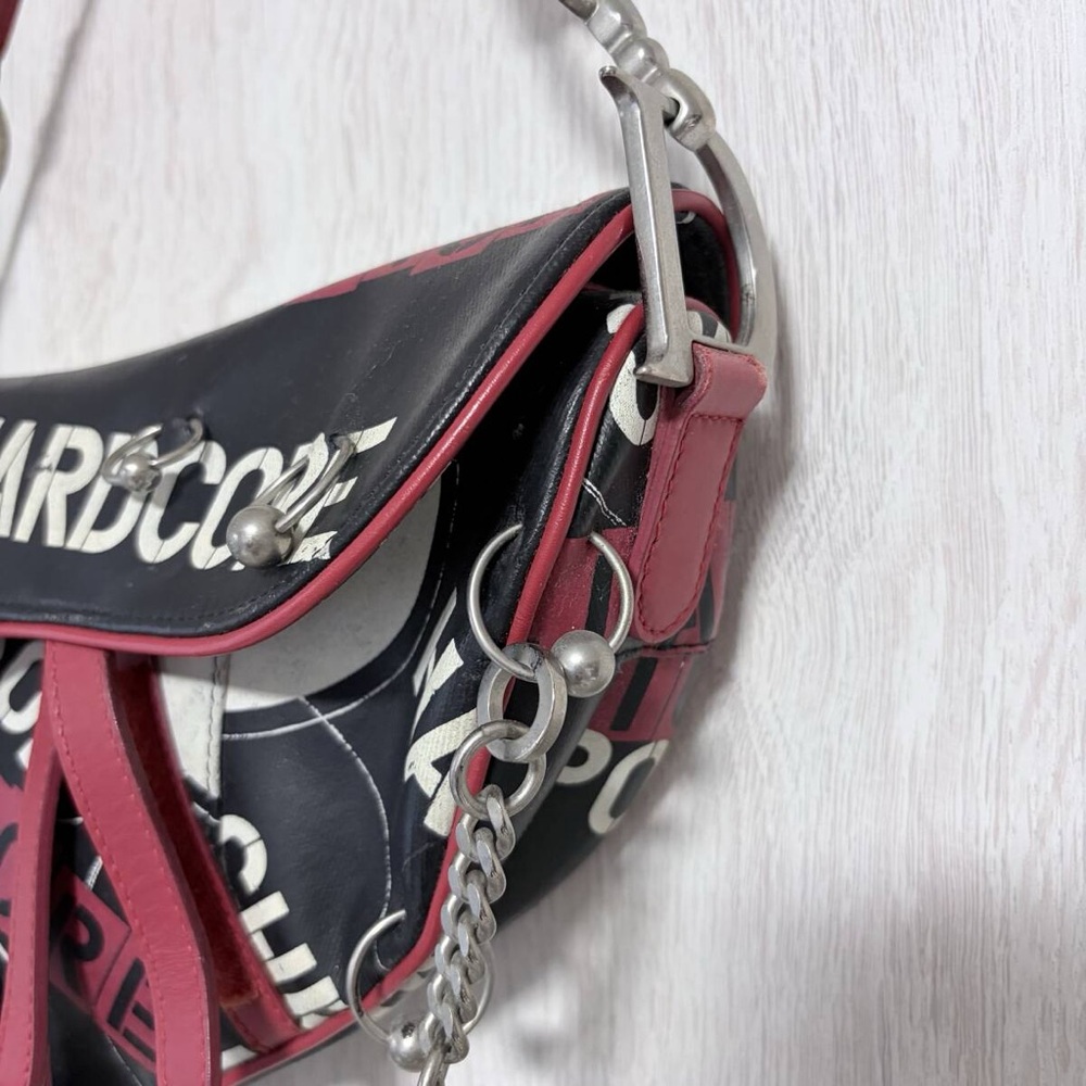 RARE Dior x Galliano Black, Red & White Hardcore Poison Saddle Bag - Picture 5 of 12
